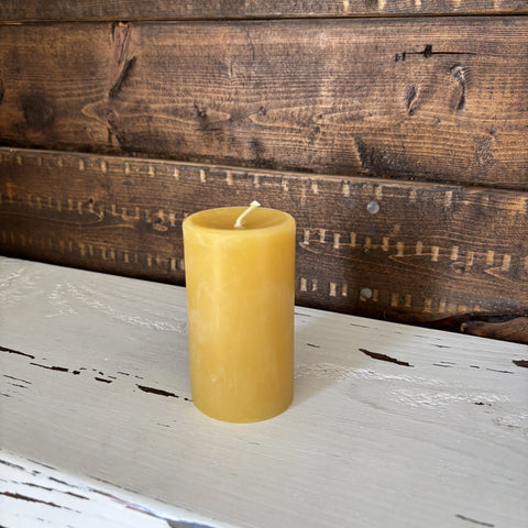 100% Beeswax Candle - 2" Wide Pillar Trio - The Honey Jar -