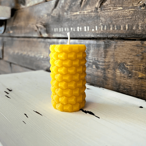 100% Beeswax Candle - Modern Honeycomb - The Honey Jar -