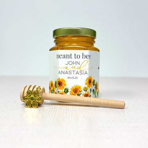 Sunflower Field Wedding Bridal Shower Favors - 6 oz Clover Honey - Set of 12