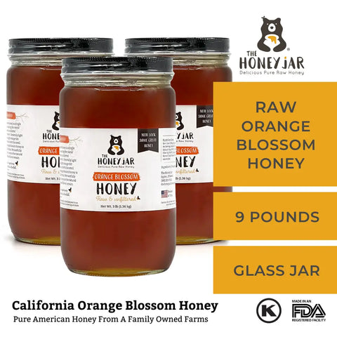 Orange Blossom Honey - Raw and Unfiltered Bulk - 1 Quart (3lbs)