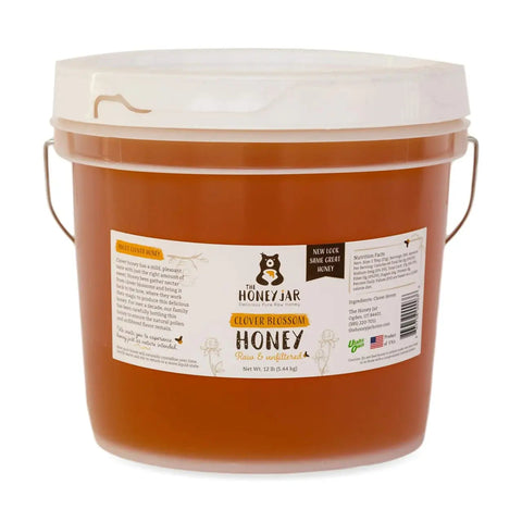 Clover Honey - Raw and Unfiltered Bulk - 1 gallon (12lbs) - The Honey Jar -