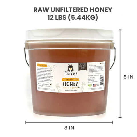 Clover Honey - Raw and Unfiltered Bulk - 1 gallon (12lbs) - The Honey Jar -