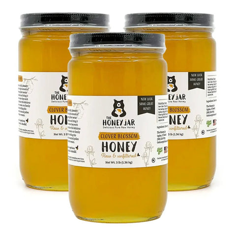 Clover Honey - Raw and Unfiltered Bulk - 1 Quart (3lbs) - The Honey Jar -