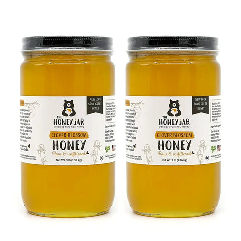 Clover Honey - Raw and Unfiltered Bulk - 1 Quart (3lbs) - The Honey Jar -
