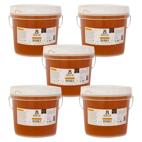 Clover Honey - Raw and Unfiltered Bulk - 5 gallon (60lbs) - The Honey Jar -