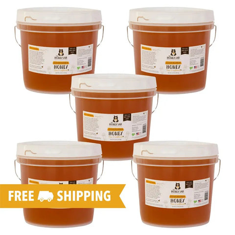 Clover Honey - Raw and Unfiltered Bulk - 5 gallon (60lbs) - The Honey Jar -