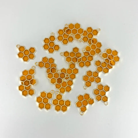 Enamel Honeycomb Charms - The Honey Jar -