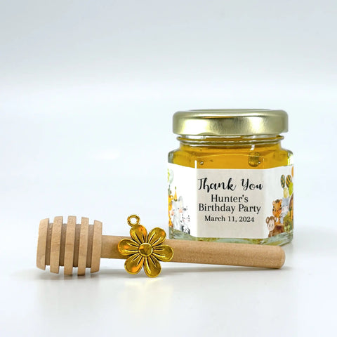 Jungle Animal - Birthday Party Favors - 2 oz Clover Honey - Set of 10 - The Honey Jar -