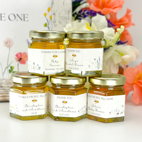 Meadow - Thank You Party Shower Favors - 2 oz Clover Honey - Set of 10 - The Honey Jar -