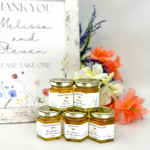 Meadow - Thank You Party Shower Favors - 2 oz Clover Honey - Set of 10 - The Honey Jar -