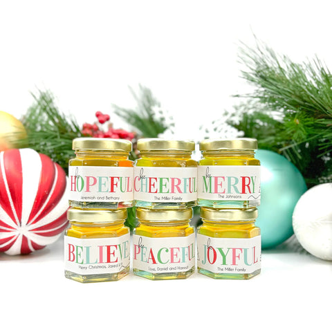 Seasons Greetings - Holiday Christmas Party Favor Gifts - 2 oz Clover Honey - Set of 10 - The Honey Jar -