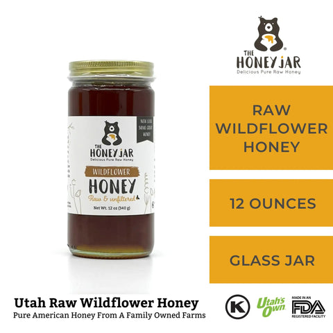 Utah Wildflower Honey - Raw and Unfiltered - 12 oz - The Honey Jar -