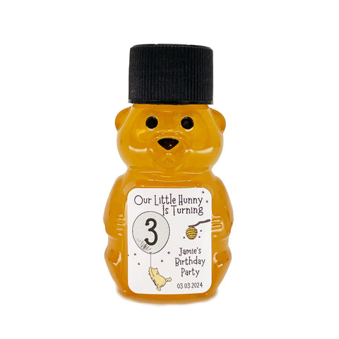 Winnie the Pooh Birthday Balloon - Birthday Party Favors - 2 oz Clover Honey Bear - Set of 10 - The Honey Jar -