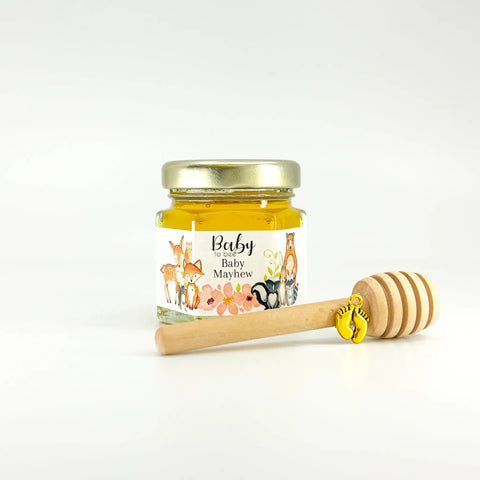 Woodland Animal - Baby Shower Party Favors - 2 oz Clover Honey - Set of 10 - The Honey Jar -