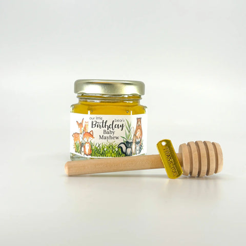 Woodland Animal - Birthday Party Favors - 2 oz Clover Honey - Set of 10 - The Honey Jar -