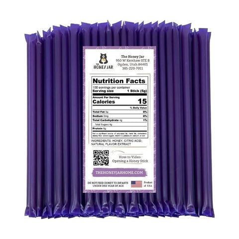 100 Pack - Blackberry Honey Sticks - The Honey Jar -