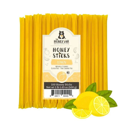 100 Pack - Lemon Honey Sticks - The Honey Jar -