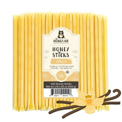 100 Pack - Vanilla Honey Sticks - The Honey Jar -