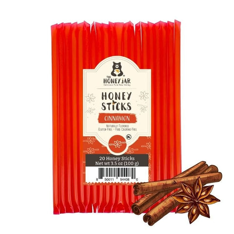 20 Pack - Cinnamon Honey Sticks - The Honey Jar -