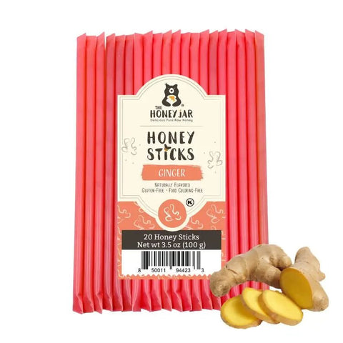 20 Pack - Ginger Honey Sticks - The Honey Jar -