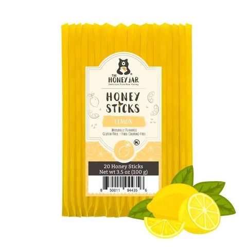 20 Pack - Lemon Honey Sticks - The Honey Jar -