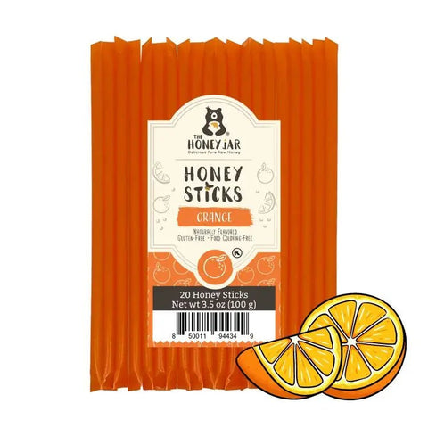 20 Pack - Orange Honey Sticks - The Honey Jar -