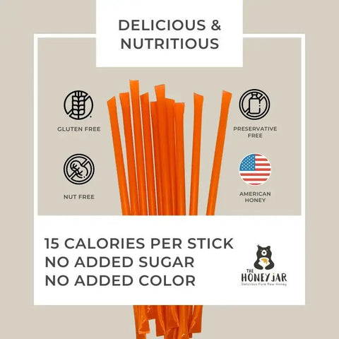 20 Pack - Orange Honey Sticks - The Honey Jar -