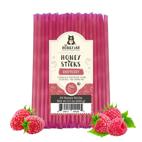 20 Pack - Raspberry Honey Sticks - The Honey Jar -