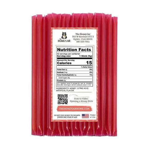 50 Pack - Watermelon Honey Sticks - The Honey Jar -