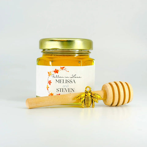 Fall Leaf Frame Wedding Bridal Shower Favors - 2 oz Clover Honey - Set of 10 - The Honey Jar -