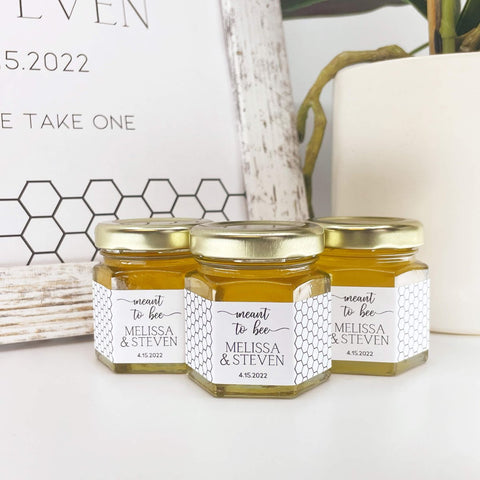 Honeycomb Wedding Bridal Shower Favors - 2 oz Clover Honey - Set of 10 - The Honey Jar -