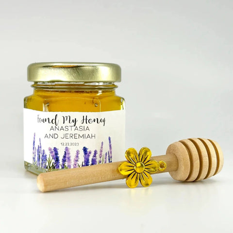 Lavender Theme Wedding Bridal Shower Favors - 2 oz Clover Honey - Set of 10 - The Honey Jar -