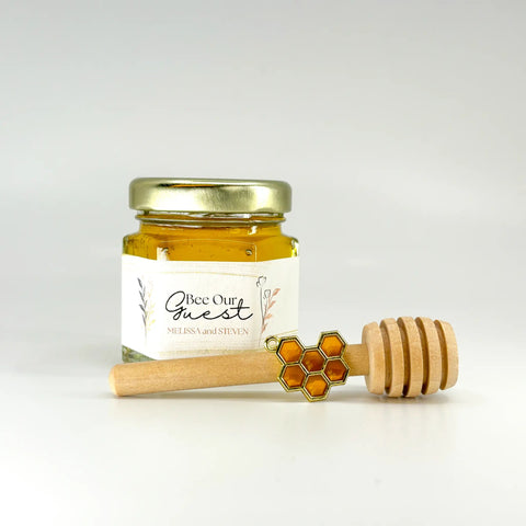 Rose Gold Floral Wedding Bridal Shower Favors - 2 oz Clover Honey - Set of 10 - The Honey Jar -
