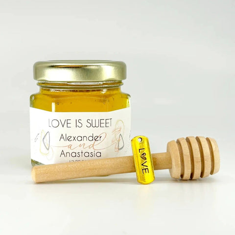Rose Gold Geometric Theme Wedding Bridal Shower Favors - 2 oz Clover Honey - Set of 10 - The Honey Jar -