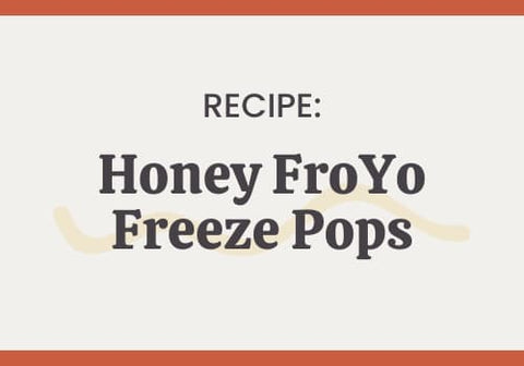 Neutral background with text: honey froyo freeze pops