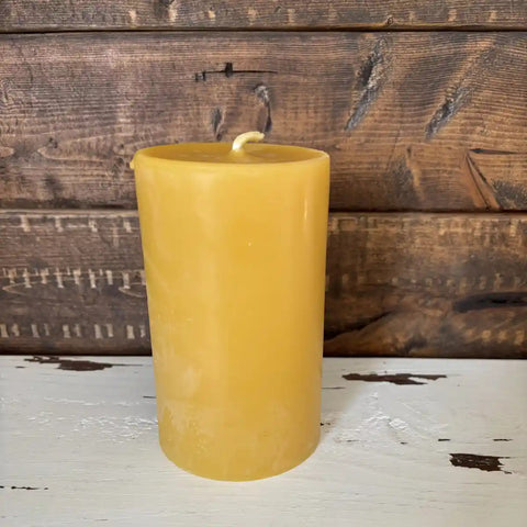 100% Beeswax Candle - 3" Wide Pillars - The Honey Jar - 