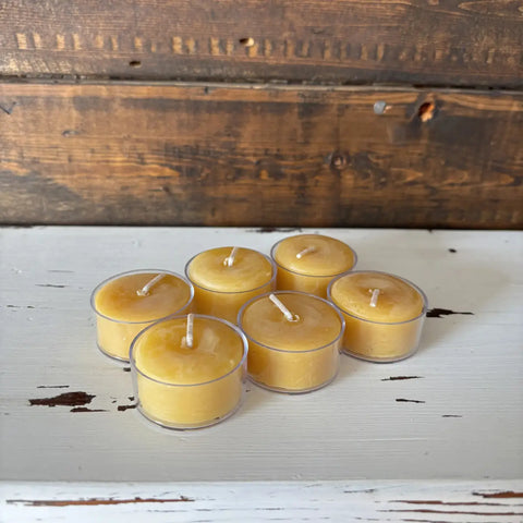 100% Beeswax Candle - 6 pk Tea Lights - The Honey Jar - 