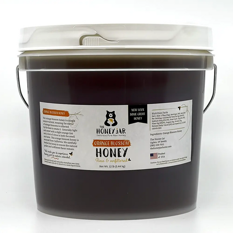 Orange Blossom Honey - Raw and Unfiltered Bulk - 1 gallon (12lbs)