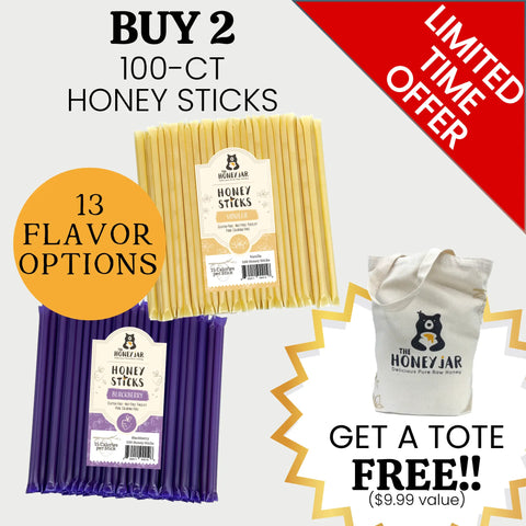 Buy 2 100-Count Honey Sticks, Get a FREE Tote!