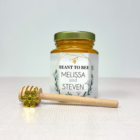 Geometric Wedding Bridal Shower Favors - 6 oz Clover Honey - Set of 12
