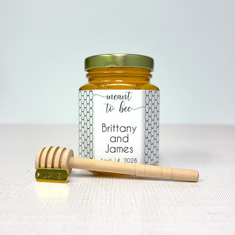Honeycomb Wedding Bridal Shower Favors - 6 oz Clover Honey - Set of 12