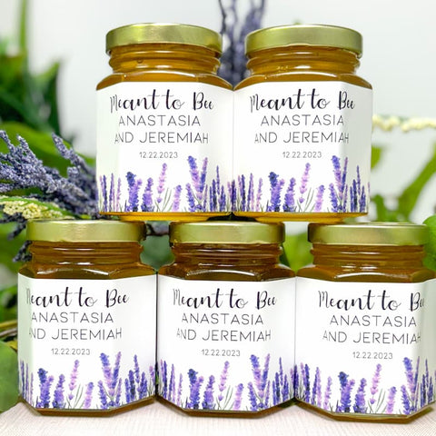 Lavender Field Wedding Bridal Shower Favors - 6 oz Clover Honey - Set of 12
