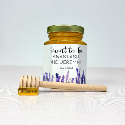 Lavender Field Wedding Bridal Shower Favors - 6 oz Clover Honey - Set of 12