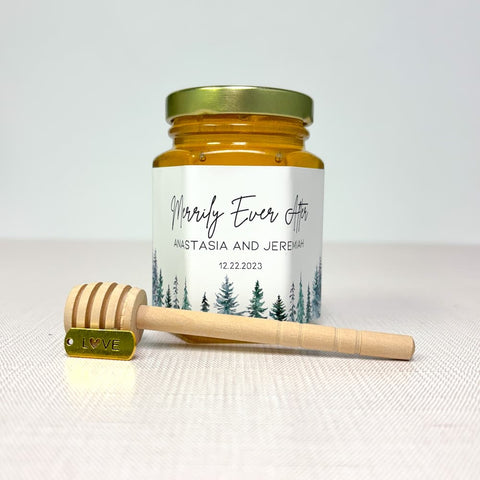 Pines Wedding Bridal Shower Favors - 6 oz Clover Honey - Set of 12