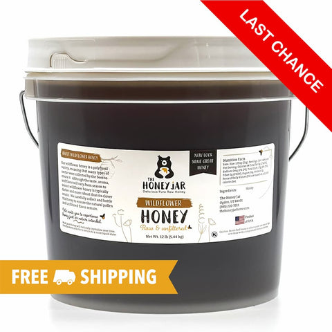 CRYSTALLIZED California Wildflower Honey - Raw and Unfiltered Bulk - 1 gallon (12lbs)