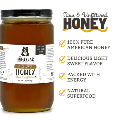 California Wildflower Honey - Raw and Unfiltered Bulk - 1 Quart (3lbs)