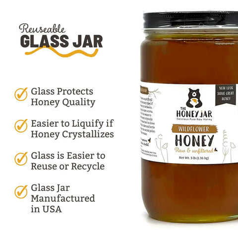 Wildflower Honey in Reuseable Glass Jar