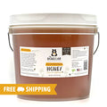 1 gallon (12 pounds) raw clover honey in plastic pail with metal handle.