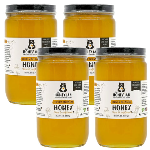 1 Gallon (4 quarts) Clover Blossom Honey - Glass Jars