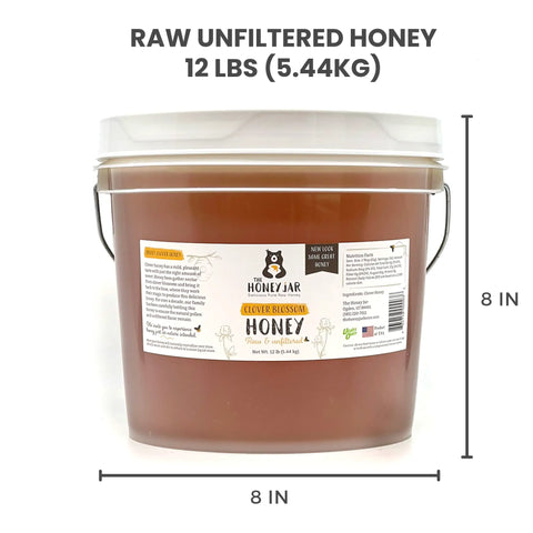 12 Pound honey pail with dimensions 